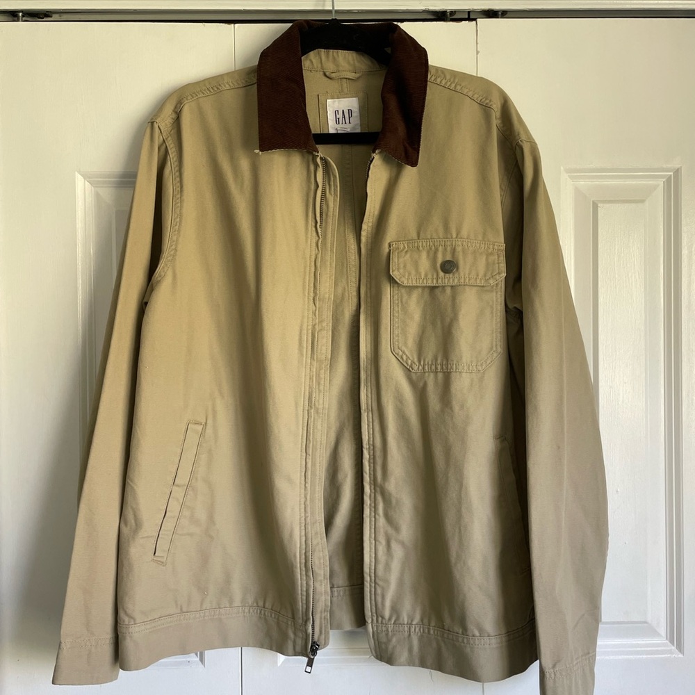 Relaxed Canvas Chore Jacket - Khaki